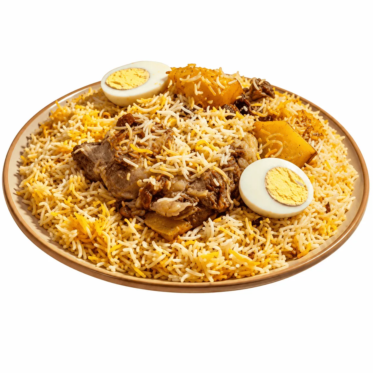 كبسة لحم مع الأرز 